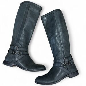 Coach Marlena Q1223 Tall Black Leather Riding Boots size 7B